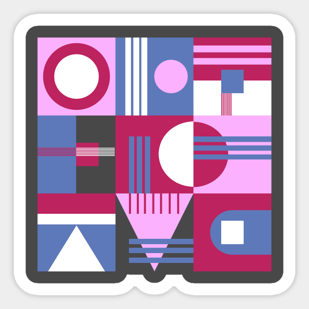 Pink and blue abstract Sticker by stephenignacio